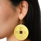 Chinese Princess Gold Coin Earrings